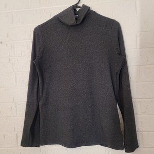 doubleju dark gray buttery soft heathered turtleneck